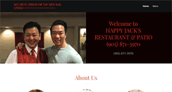 Desktop Screenshot of happyjacksrestaurant.ca